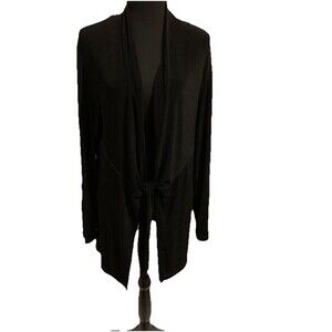 Chicos Travelers Size 3 Womens XL Long Cardigan Tie Front Slinky Long Sleeve